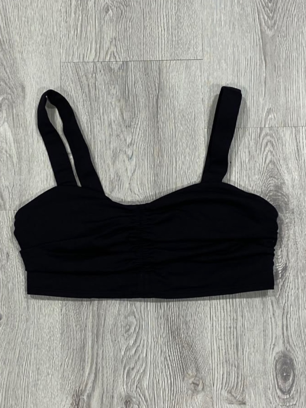 Alo Yoga Black Wild Thing Ruched Sports Bra Size M.